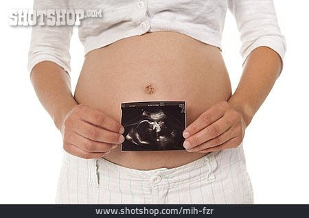 
                Ultraschallbild, Schwangerschaft, Babybauch                   