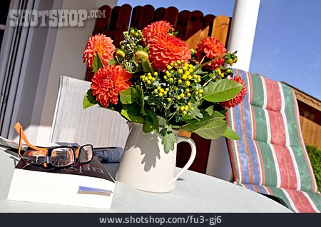 
                Relaxation & Recreation, Flower Vase, Deck Chair                   