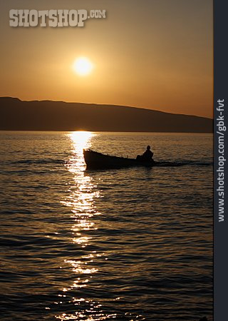 
                Sonne, Sonnenuntergang, Motorboot                   