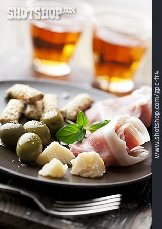 
                Schinken, Olive, Italienische Küche, Antipasti                   