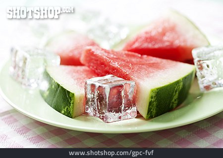 
                Erfrischung, Wassermelone, Melonenspalte                   