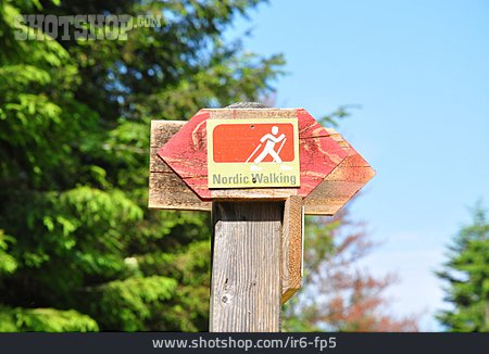 
                Schild, Hinweis, Nordic Walking                   