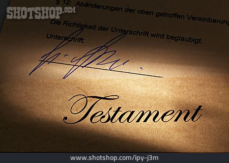 
                Unterschrift, Testament                   