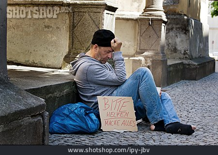 
                Soziales, Verzweifelt, Obdachloser                   