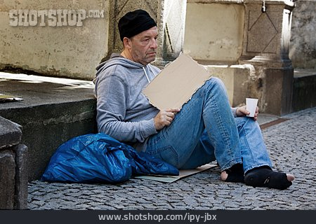 
                Social Issues, Begging, Homeless Man                   