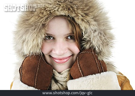 
                Junge Frau, Winterlich, Winterkleidung                   