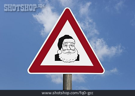 
                Warning Sign, Santa Clause, Stress                   