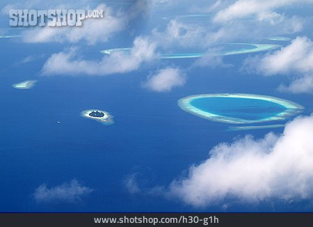
                Luftaufnahme, Insel, Malediven                   