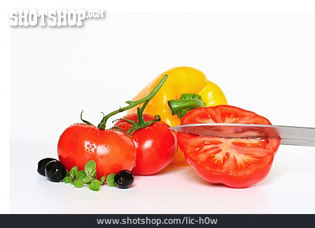 
                Gemüse, Tomate, Paprika, Schneiden                   