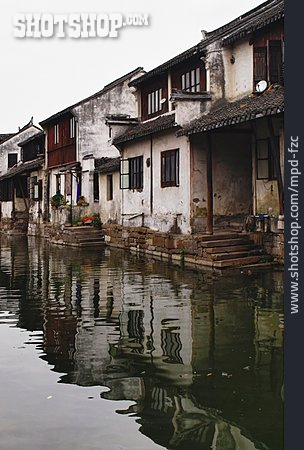 
                Kanal, China, Provinz, Zhouzhuang, Jiangsu                   