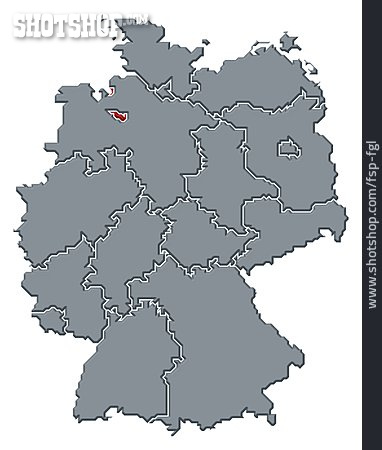 
                Deutschland, Bremen, Deutschlandkarte                   
