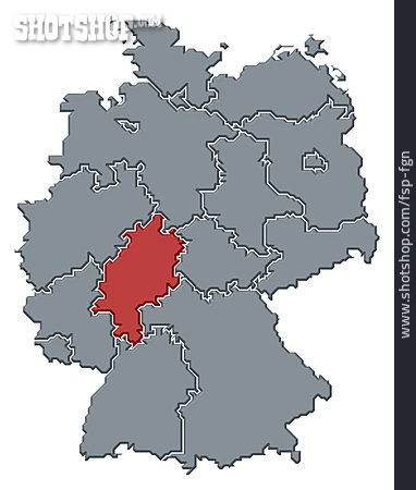 
                Deutschland, Hessen, Deutschlandkarte                   