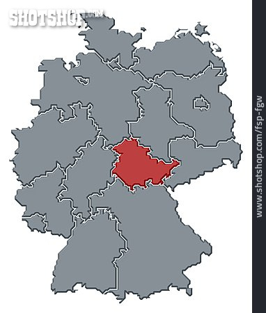 
                Deutschland, Thüringen, Deutschlandkarte                   