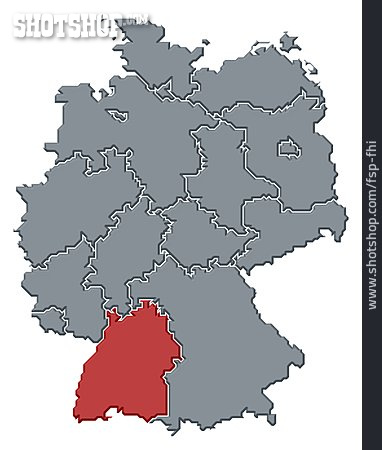 
                Deutschland, Baden-württemberg, Deutschlandkarte                   
