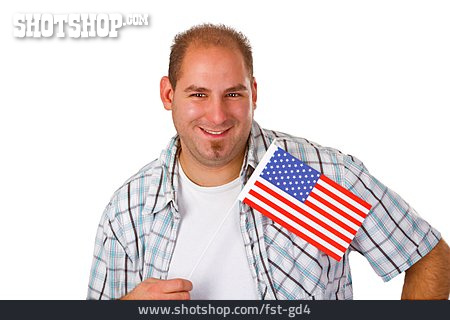 
                Junger Mann, Usa, Nationalflagge                   