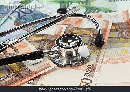 
                Geld, Krankenversicherung, Stethoskop, Behandlungskosten                   