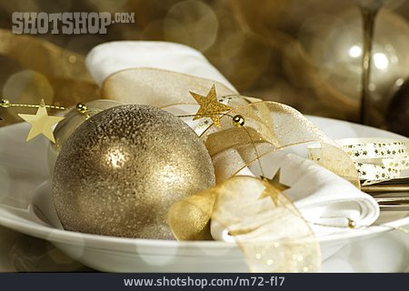 
                Weihnachten, Weihnachtsdekoration, Tischgedeck                   