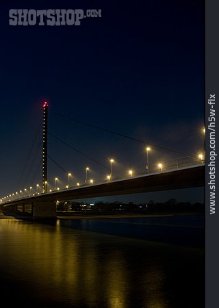 
                Brücke, Beleuchtet, Düsseldorf                   