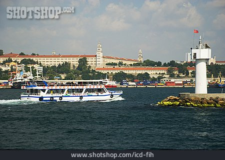 
                Dampfer, Küstenstadt, Bosporus, Istanbul                   