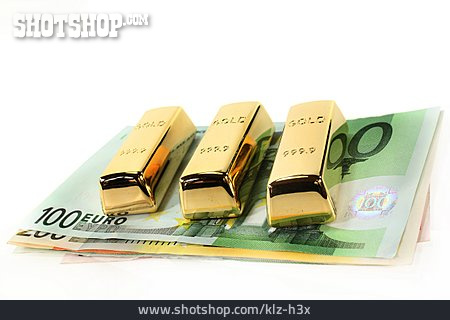 
                Euro, Geldschein, Goldbarren                   