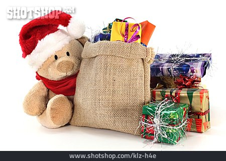
                Bescherung, Schenken, Jutesack, Weihnachtsgeschenk                   