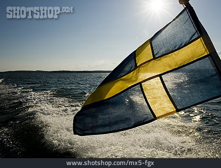 
                Flagge, Schweden, Heckwelle                   