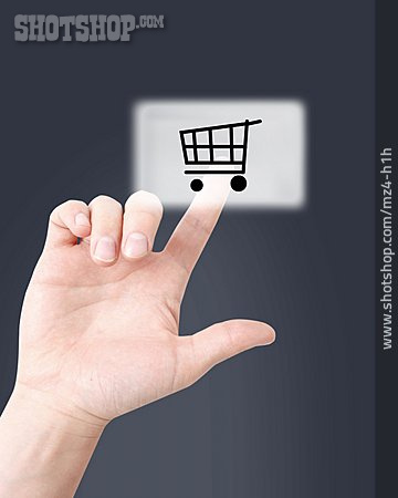 
                Einkauf & Shopping, Einkaufswagen, Touchpad                   