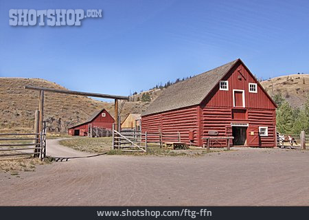 
                Farm, Blockhütte, Wilder Westen                   