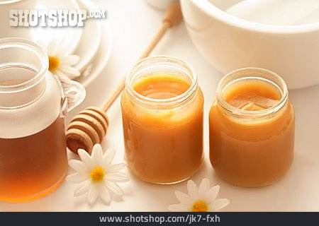 
                Honig, Honigglas, Blütenhonig                   