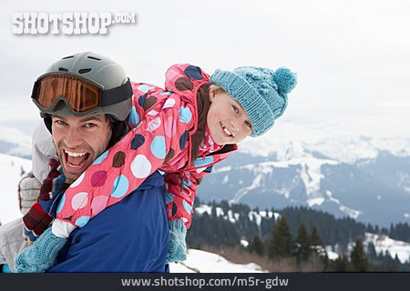 
                Vater, Spaß & Vergnügen, Tochter, Winterspaziergang                   