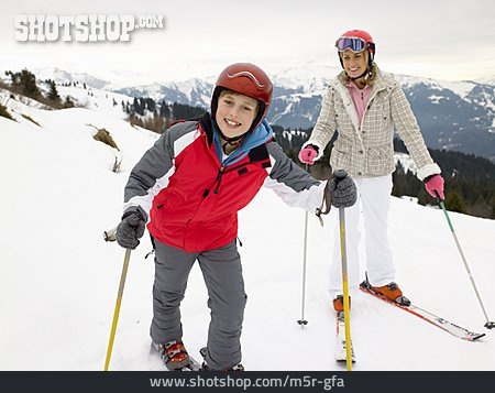 
                Mutter, Skifahren, Sohn                   
