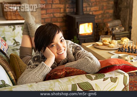 
                Young Woman, Domestic Life, Comfortable                   