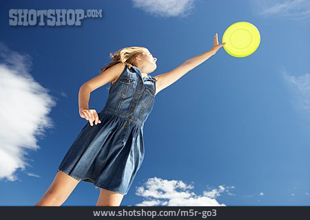 
                Teenager, Jugendliche, Junge Frau, Dynamisch, Frisbee                   
