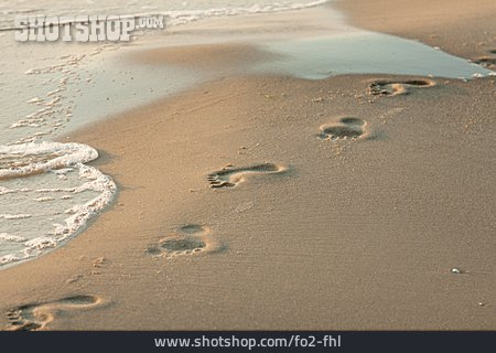 
                Strand, Fußabdruck, Fußspuren                   