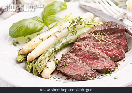 
                Steak, Spargel, Medaillon, Rindfleisch                   