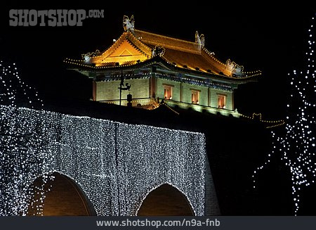 
                Lichterkette, Weihnachtsbeleuchtung, Xian                   