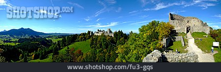 
                Panorama, Burg Hohenfreyberg, Burg Eisenberg                   