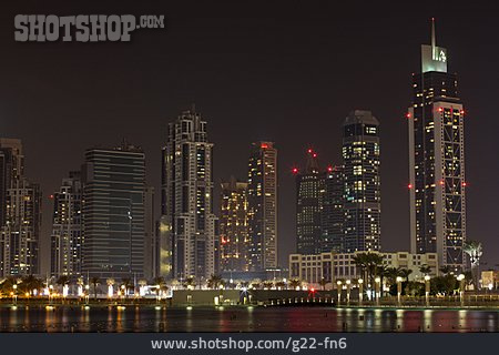 
                Skyline, Beleuchtet, Dubai                   