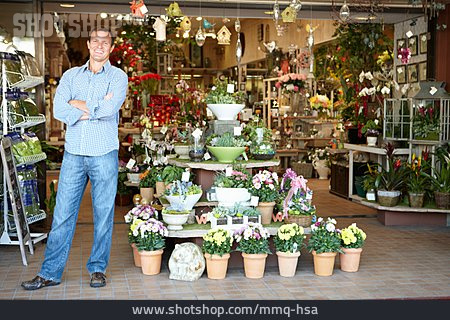 
                Blumenladen, Verkäufer, Ladengeschäft, Blumenverkäufer                   