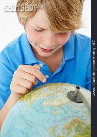 
                Junge, Weltkugel, Geographie, Globus                   