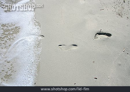
                Strand, Fußabdruck                   