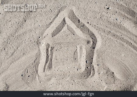
                Haus, Sandzeichnung                   