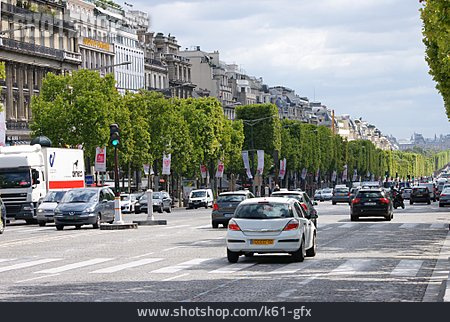 
                Straßenverkehr, Paris, Champs-élysées                   