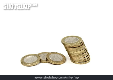
                Geld, Münzstapel, 1 Euro                   