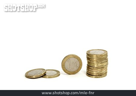 
                Geld, Münzstapel, 1 Euro                   