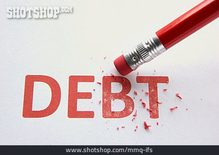 
                Schulden, Ausradieren, Debt                   