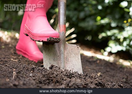 
                Gartenarbeit, Graben, Spaten, Umgraben, Mutterboden                   