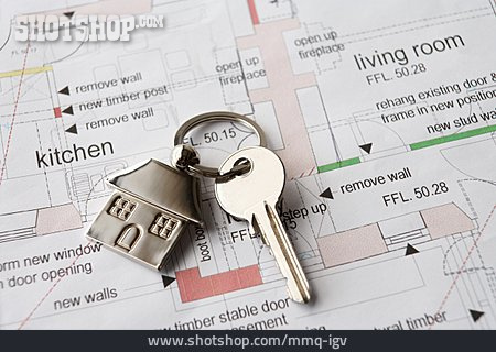 
                Schlüssel, Haustürschlüssel, Wohnungsschlüssel, Wohnungsgrundriss                   