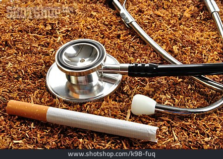 
                Gesundheitswesen & Medizin, Ungesund, Zigarette, Stethoskop                   