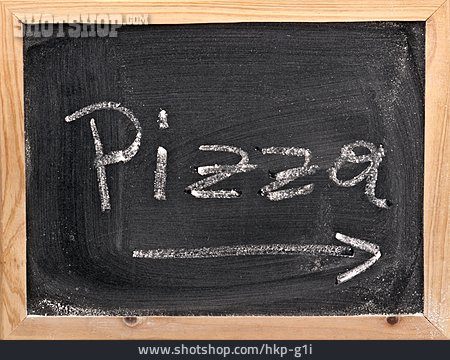 
                Pfeil, Tafel, Pizza                   